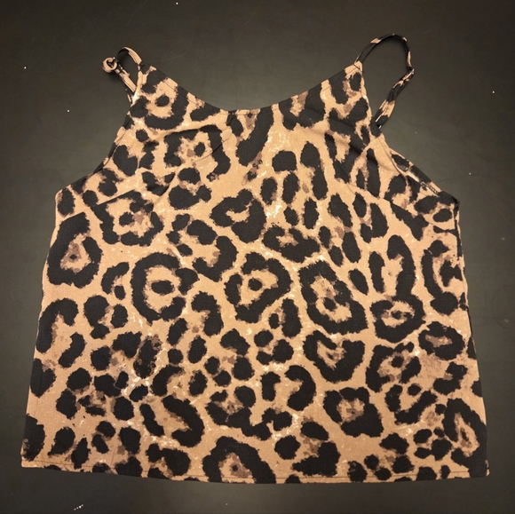 Melrose & Co. Tops - Leopard Print Crop Tank